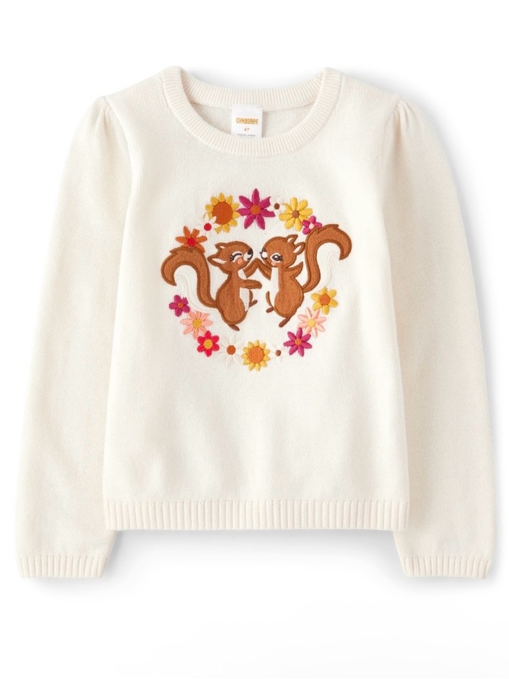 Gymboree Girls âHappy Harvestâ 3-piece Ivory & Brown Squirrel Skort Set Size 5T - Picture 2 of 16